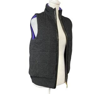 Tory Burch Vest Womens XS Wool Cashmere Blend Quilted Zip‎ Puffer Lined